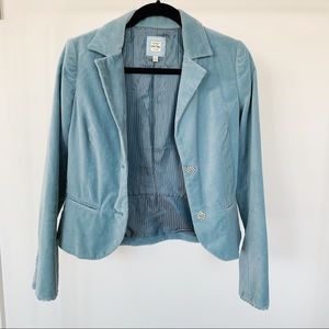 Old Navy Blue Velvet Blazer Crystal Buttons S